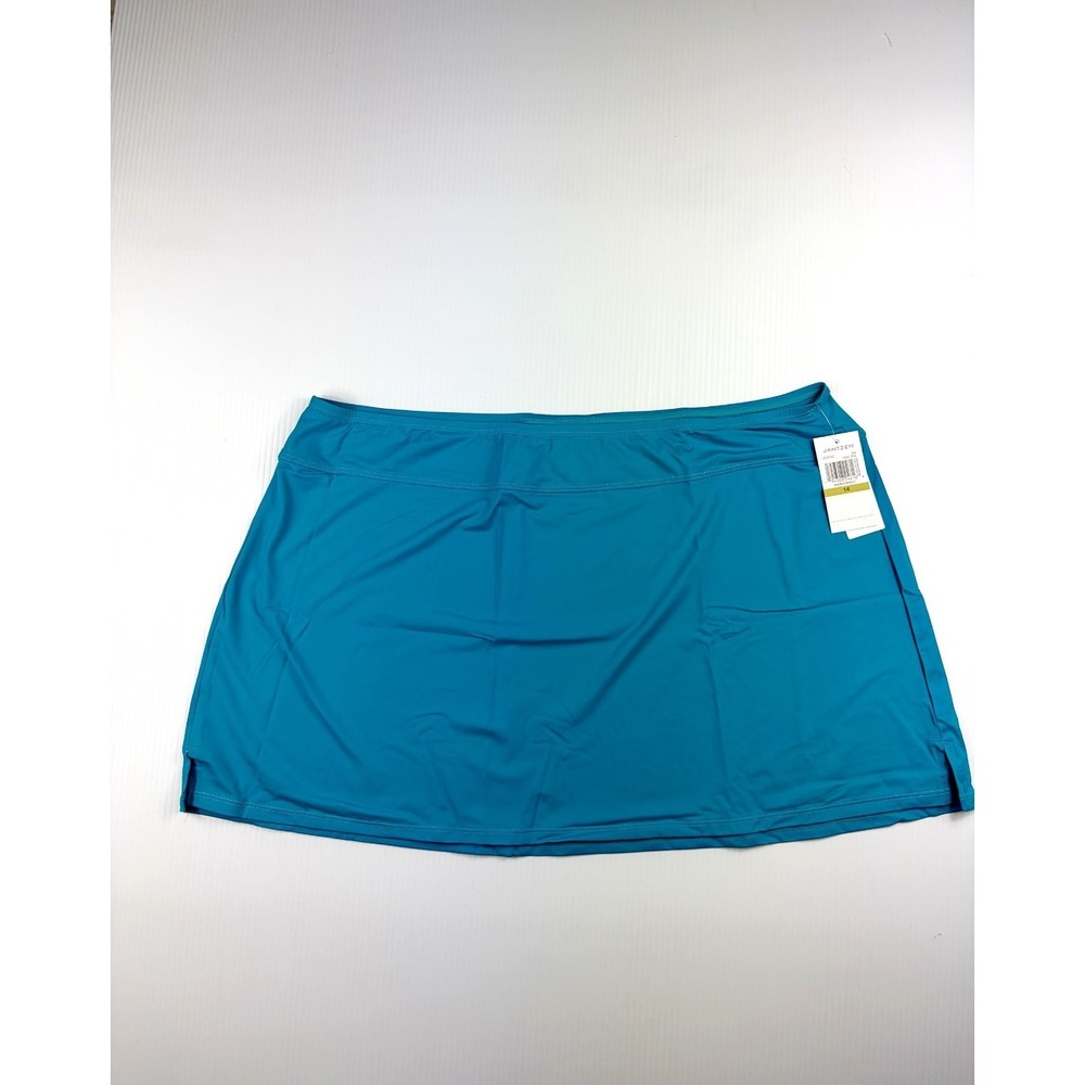 Jantzen Swim Skirt Womens 14 Teal Swimsuit Bottom Retro Indie Resort Coverup